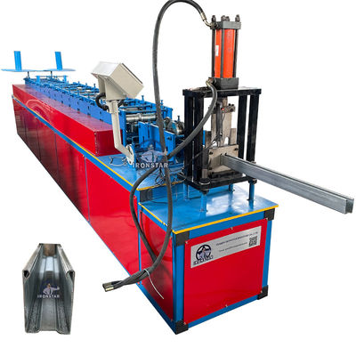 Customized 0.8-1.2mm Metal C Channel Side Guide Rail Roll Forming Machine For Garage Store & Factory