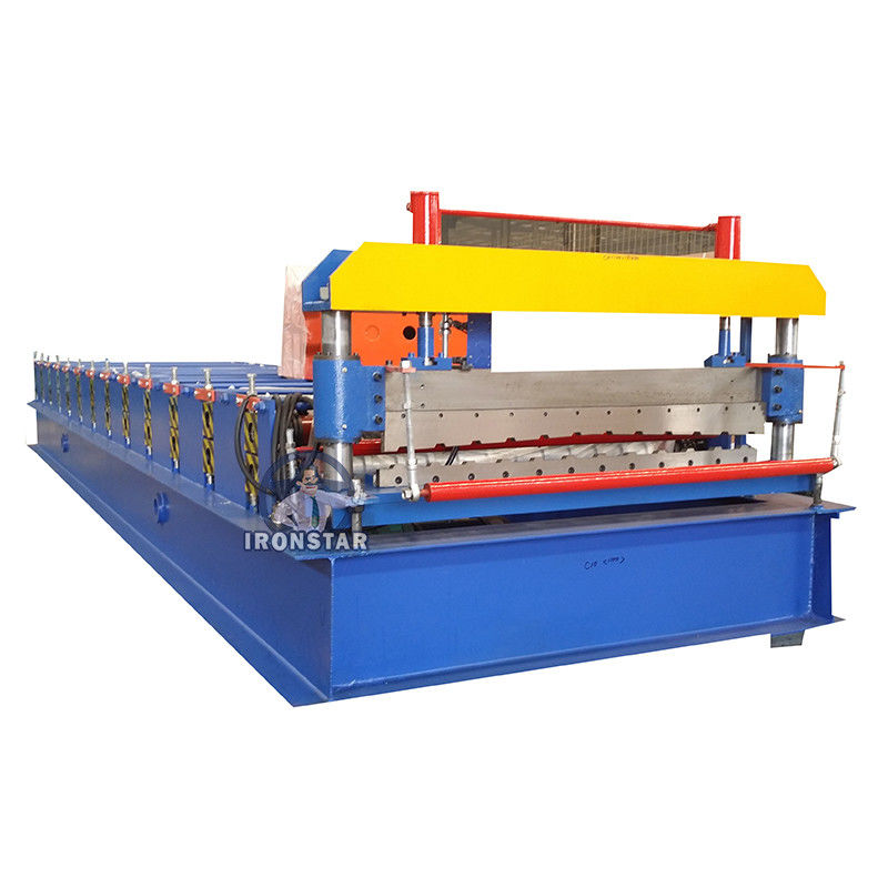 0.3-0.8mm 14 Rib Trapezoid Metal Sheet Roof Roll Forming Machine 4KW
