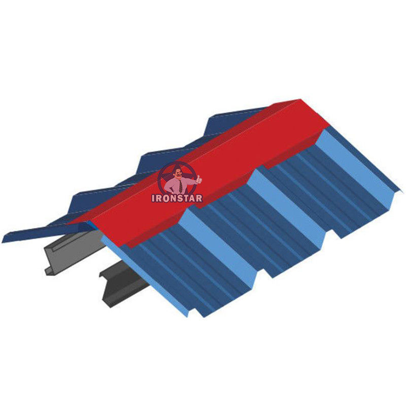 Metal Roof Ridge Cap Roll Forming Machine Manufacturer With Punching Holes