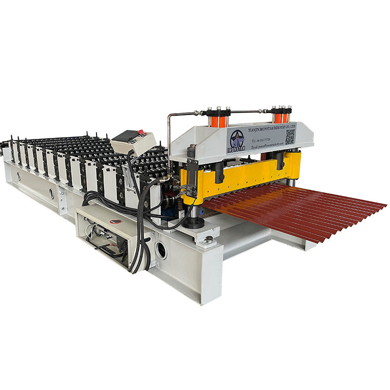 “850 Corrugated Roofing Sheet Roll Forming Machine Full Automatic Wave Tile Making Machinery for Building Materials"