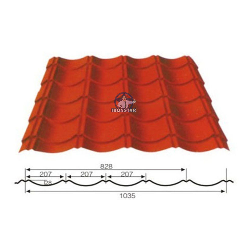 8 Rib Trapezoidal And 1035 Glazed Tile Cold Roll Forming Machine Manual Decoiler