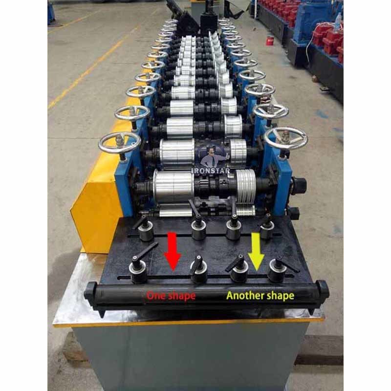 Steel Angle And U Stud Double Rows Stud Roll Forming Machine 9-12 rows 4KW