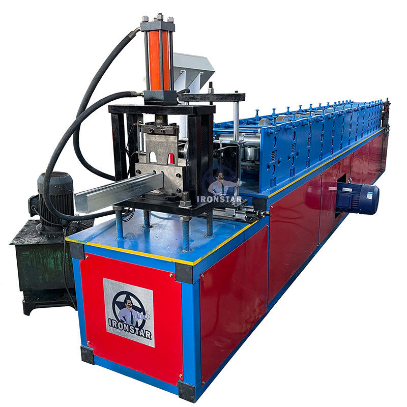 Customized 1.3-2mm Metal Channel Door U Guide Rail Roll Forming Machine For Colombia Garage Store and Factory