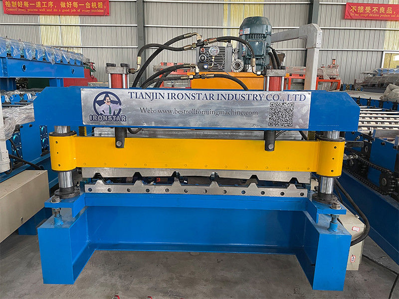 0.3-0.6mm Metal Roof Roll Forming Machine 13 Rows PLC Control