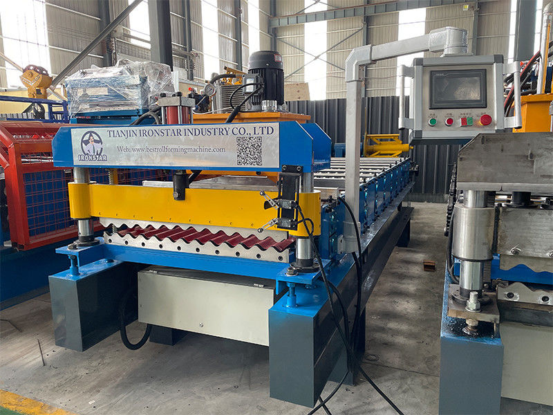 836mm PPGI Corrugated Roof Sheet Roll Forming Machine With Manual Decoiler