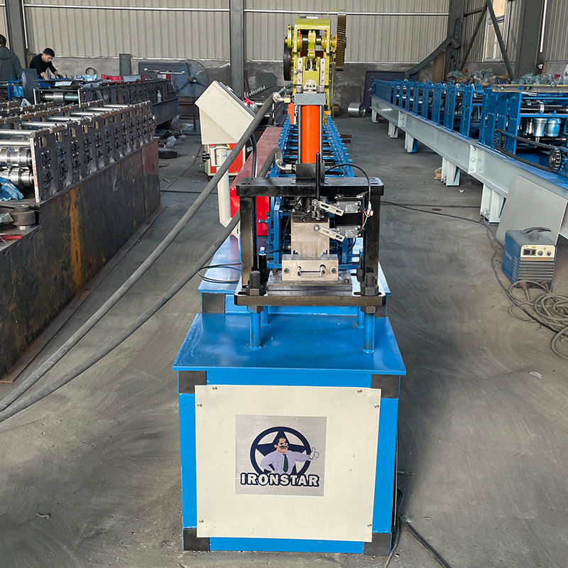 0.7mm-1.2mm Punching Hole Roller Shutter Door Making Machine Blue Color