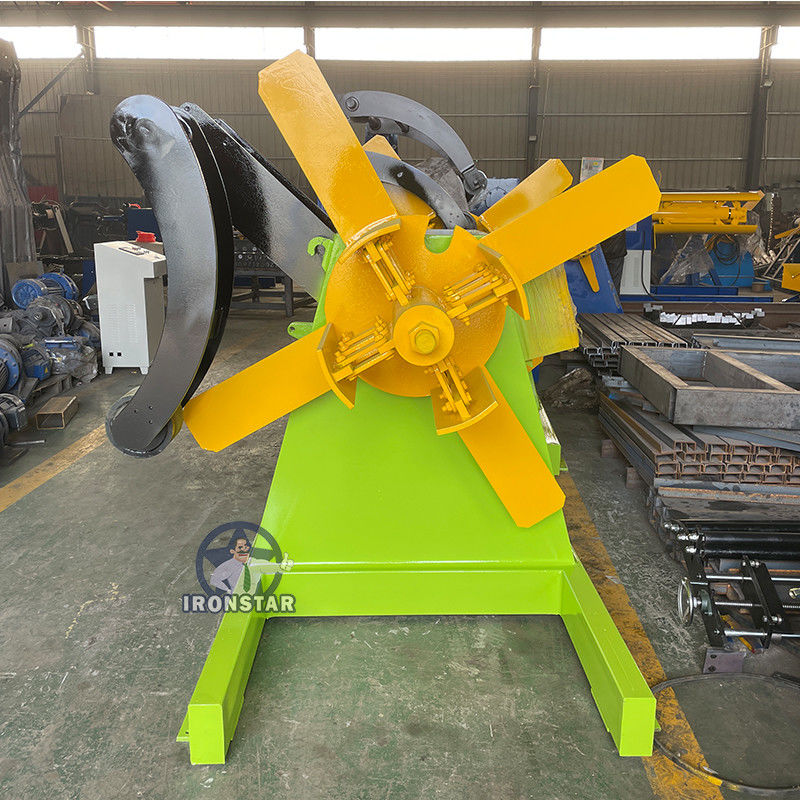 Color Steel Metal Sheet 3 Ton Manual Decoiler With Pressure Arm