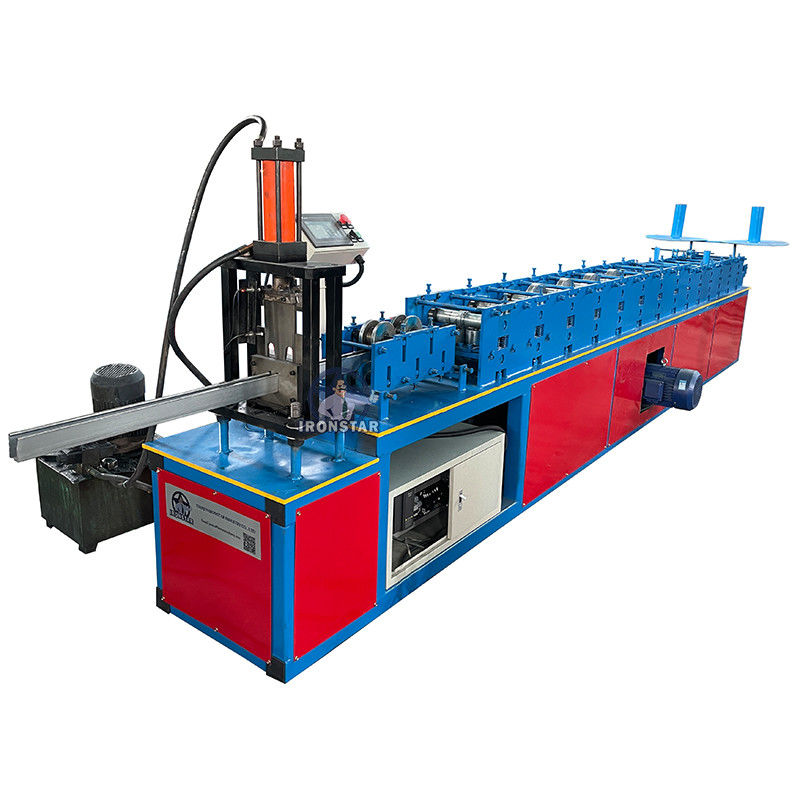 Customized 0.8-1.2mm Metal C Channel Side Guide Rail Roll Forming Machine For Garage Store & Factory