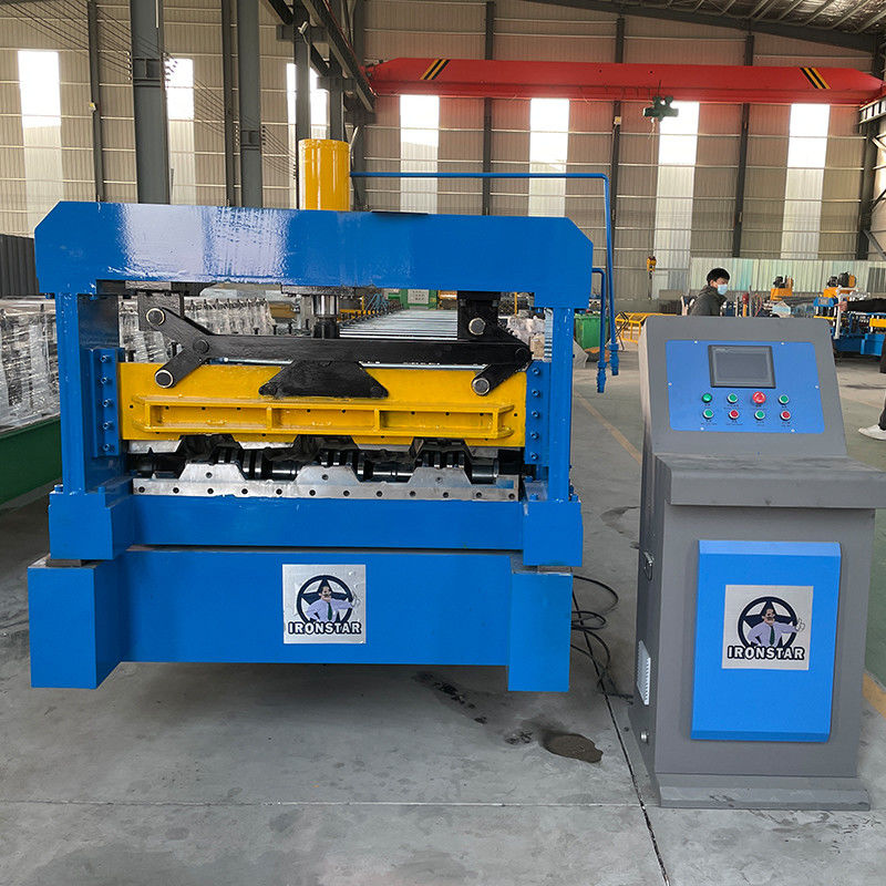 Galvanized Steel Floor Deck Roll Forming Machine 1219mm 1220mm Feeding Width