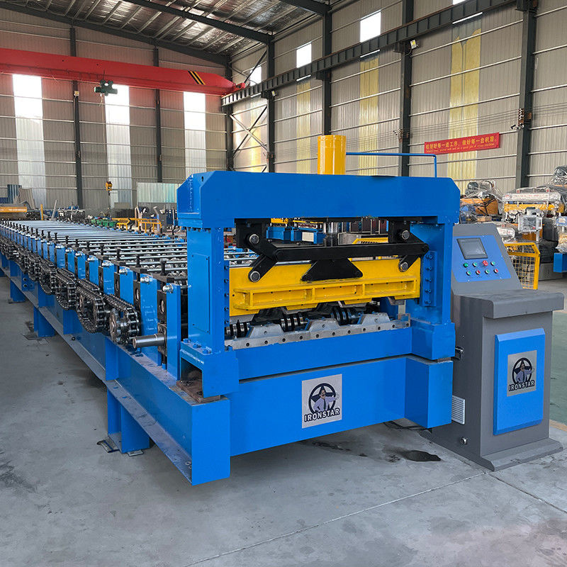 Galvanized Steel Floor Deck Roll Forming Machine 1219mm 1220mm Feeding Width