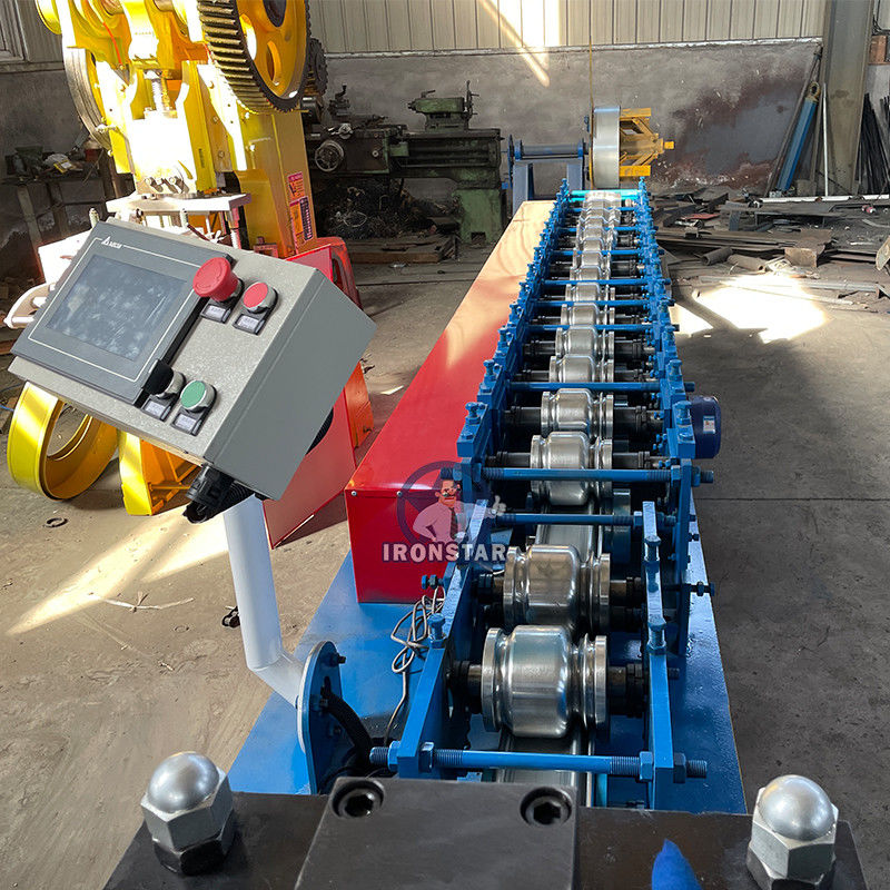 thickness 0.7-1.2mm Punching Hole Shutter Door Roll Forming Machine 14 rows