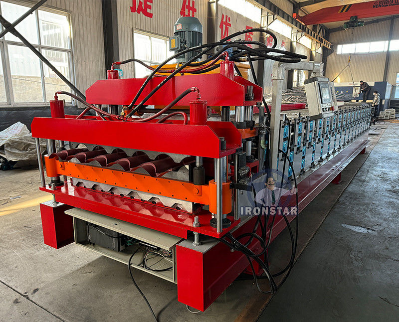 6 rib trapezoidal and 5 rib bamboo tile double layer roll forming machine 2 layer roll forming machine