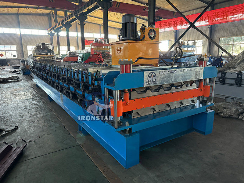 5 rib and 6 rib trapezoidal sheet double layer roll forming machine in Hungary