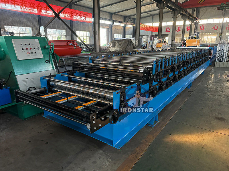 5 rib and 6 rib trapezoidal sheet double layer roll forming machine in Hungary