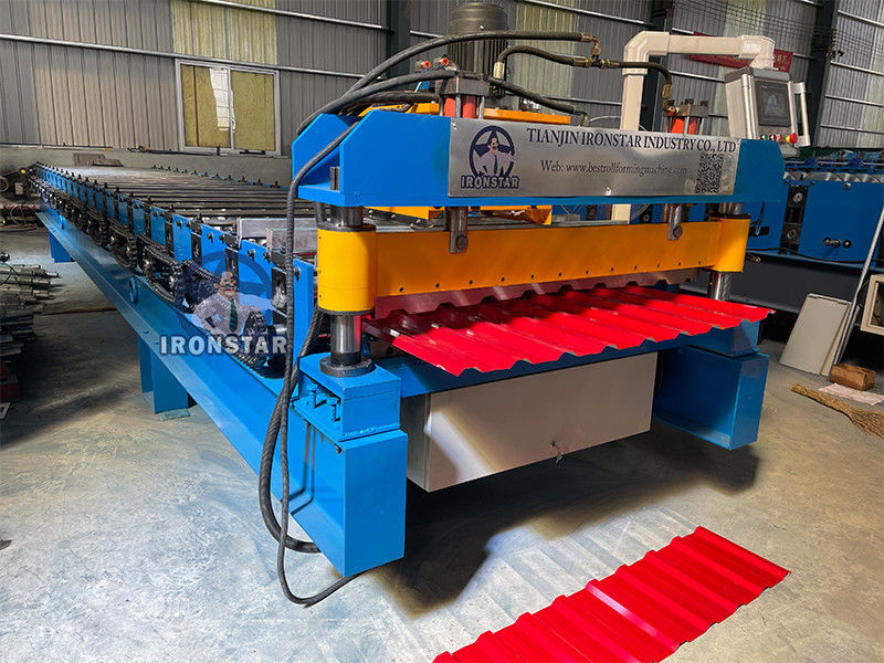 C18 Trapezoidal roofing sheet roll forming machine for Azerbaijan