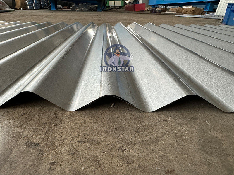 762mm 0.12-0.4mm corrugated roll forming machine in Indonesia Raw material: GI (Galvanized Steel ) material G550